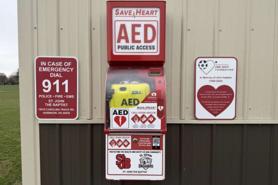 St. John The Baptist AED and cabinet donation - 2